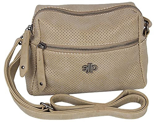 J JONES JENNIFER JONES Damen Handtasche klein Umhängetasche Schultertasche sportlich elegant crossover Tasche (Natur)