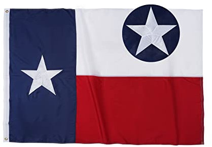 TOPFLAGS Drapeau du Texas 10,2 x 15,2 cm pour l'extérieur – Fabriqué aux États-Unis – Bandes brodées en étoile cousues pour l'extérieur avec 2 œillets en laiton