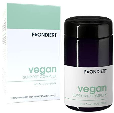 Foondiert ® Vegan Komplex bioaktiver Vitamin – und Mineralstoff Komplex ideal für Veganer und Vegetarier abgestimmt. 60 Tage Komplettversorgung mit 1 Kapsel täglich
