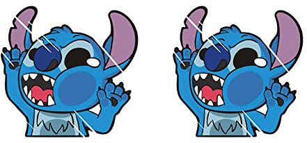 NewTeam Aufkleber Stitch - Ideal für Auto - Motorrad - Roller - LKW - Laptop - Comics Decal - aus hochwertigem Vinyl - Set 2 Stück