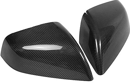WANGCL 2Pcs Carbon Fiber Door Rearview Mirror Cover Trim Moulding Fit Compatible with Tes-la Model 3 2018-2019