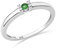 MIORE Schmuck Damen 0.02 Ct Diamant Verlobungsring mit Edelstein Geburtsstein natürlicher grüner Smaragd und 4 Diamanten Brillanten Ring aus Weißgold 9 Karat (375) Gold