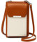 Aeeque Handytasche zum Umhängen,Handytasche mit Geldbörse PU Leder Damen 16 Kartenfächer Münztasche mit Reißverschluss,Kleine Umhängetasche Tasche Mehrfarbig für Handy unter 6,5 Zoll - Braun Beige