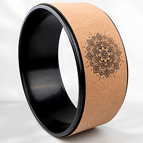 LTLCLZ Holz Yoga Wheel Pilates Mit Buddha Lotus TPE Yoga Circles Fitnessstudio Trainingstraining Tool Für Bodybuilding Fitness