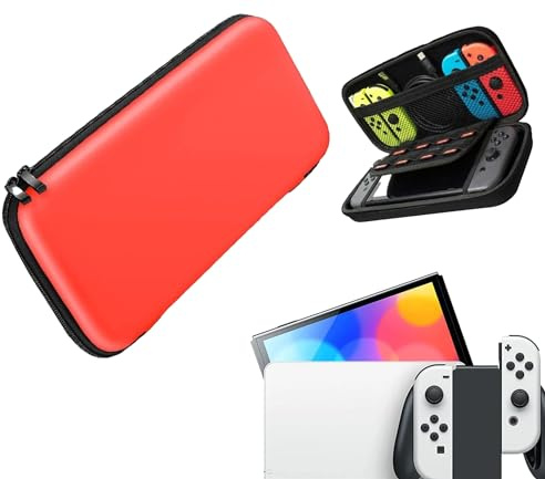 Generic | Beschermhoes | 3.92 | Hardcase | Rood - Red | Bescherming Case | Opberghoes | Compatibel met Nintendo Switch & OLED