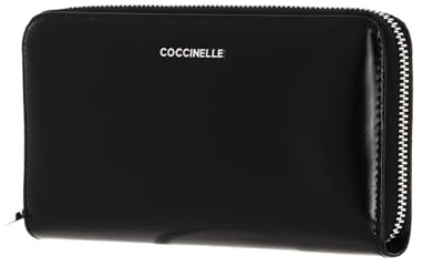 Coccinelle Leder Geldbörse Tassel Zip Around Wallet Noir/Noir schwarz