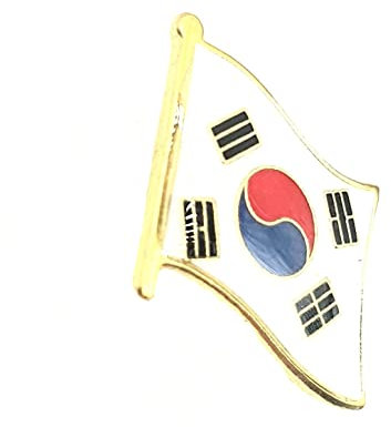 Anstecknadel mit Südkorea-Flagge, Metall, Emaille, Länderflagge, Metall