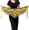 Aatpuss Damen Bauchtanz Gürtel，Bauchtanz Hüfttuch，Bauchtanz Münztuch，Damen Profi Bauchtanz Hüfttuch mit Münzen，für Bauchtanz,Lateinamerikanische Tänze（Gelb）