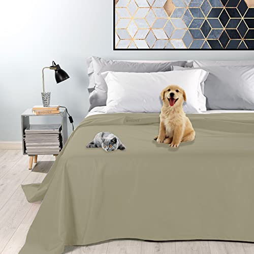 Byour3 - 100% wasserdichte Baumwolle Doppel Tagesdecke Wohndecke Dekostoff Einzelbett Queen Size Resistenter Schutz Anti-Kratze Tierhaare Haustieren Hunde Katzen Kinder Waschbar (Ingwer, Einzelbett)