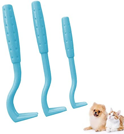IZyufan 3 Größen Zeckenhaken Set, Zeckenentfernung In Sekunden, Zeckenzange Zeckenentferner für Hund, Katze & Pferd, und Mensch, Perfekt für Jedes Zeckennotfallset(Blau)