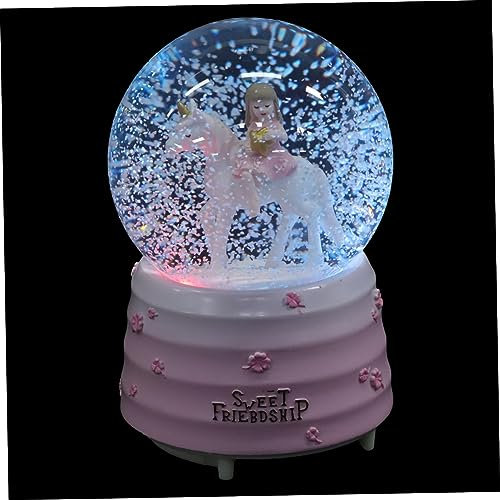 Artibetter Bola De Cristal De Unicornio Caja De Música De Cristal 3D Caja De Música De Cristal Iluminada S Globos De Nieve Regalos De Oficina Decoración Animal Decoración del Hogar Bola De