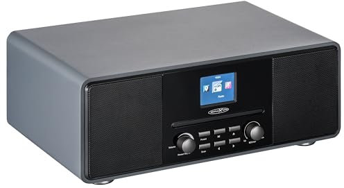 Reflexion HRA19DAB/GR Design DAB+ Radio (2x80Watt) 2,4 TFT Farbdisplay, Uhrenanzeige mit Alarm-Funktion, Bluetooth