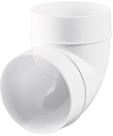 Rohrbogen 90 Grad Lüftungs Rundrohr Bogenverbinder für Rohre 100 mm PLASTIVENT Kunststoff Lüftungskanal 90° Segmentbogen für Rund Lüftungsrohre Belüftungsanlagen PVC Verbinder Ø100