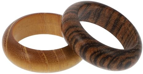 Lurrose 2 Pièces Artisanat En Bois Bague De Promesse Bague De Fête Anneaux De Mariage De Mariage Pour Hommes Femmes Homme Femmes Demoiselle D'Honneur Décorative