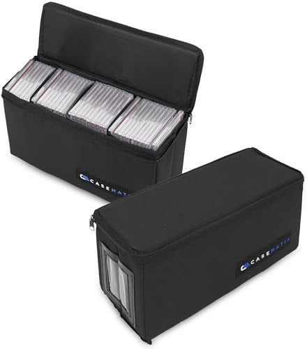 CASEMATIX Graded Card Case Light Duty Compatible with 30 BGS PSA Graded Sports Trading Cards, Collapsible Graded Slab Trading Card Box with Graded Card Storage Box Internal Dividers