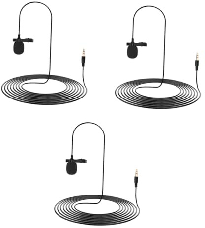 Mikikit 3pcs Lavalier Microphone Usb Xlr Compatible Clip Microphone for Vlogging Streaming Interview
