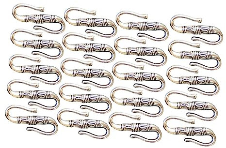 NUOBESTY 20pezzi Pz Chiusura s in Lega Argento Anticato Per Collane e Bracciali Gancio Pratico e Resistente Per Creazione Gioielli Adatto Per Fai Da Te Orecchini e Accessori