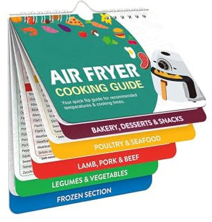 Air Fryer Recipe Book - Air Fryer Cookbook Air Fryer Cheat Sheet Magnets Cooking Guide Booklet, Air Fryer Times Chart Airfryer Accessories Air Fryer Cooking Guide (A)