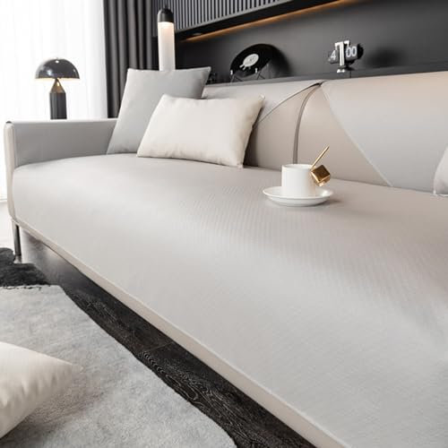 ZCXRYFL Sofabezug FüR L/U-Form Ecksofa 1 2 3 4 Sitzer-rutschfest-Sofa üBerwurf Decke Wasserdichter Couch üBerzug FüR Leder/Holz/Stoff Sofa Cat Kratzfeste Sofa Decken, Kunstleder(110X210cm,Grey)