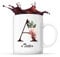 Mug prénom personnalisable avec Lettre Florale | Tasse à café Thé Idée Cadeau pour Anniversaire Noël Surprise Maman Mamie Copine et Fête des Mères (Blanc)
