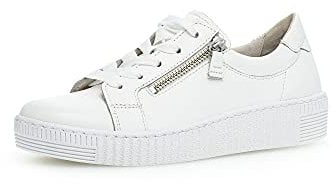 Gabor Damen Low-Top Sneaker, Frauen Halbschuhe,Best Fitting,Laufschuhe,schnürschuhe,schnürer,Plateausohle,Turnschuhe,Weiss (Ice),37 EU / 4 UK