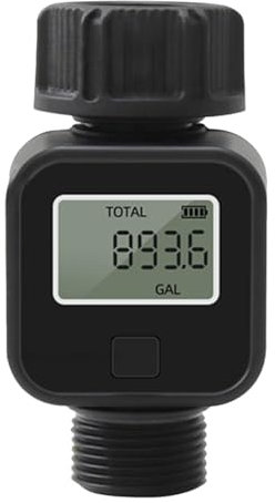 Gartenschlauch-Wasserzähler,Wasserschlauchzähler - Wasserzähler mit LCD-Display und Mehreren Messmodi - Der Wasserzähler für Gartenschläuche misst den Gallonen-/Liter-Verbrauch und die