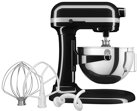 KitchenAid 375 W Heavy Duty Stand Mixer 5.2 Litre, Onyx Black, 11 Speed, Planetary Cake Mixer with Bowl Lift, Soft Start, Size: 419 x 287 x 372 mm - Includes Beater, Whisk, & Dough Hook, HW780