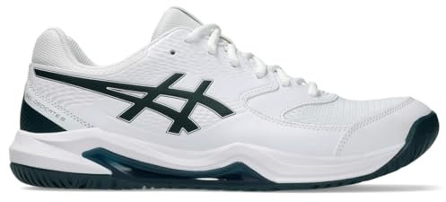 ASICS Men's Gel-Dedicate 8 Tennis Shoes, White/Saxon Green, 11 UK