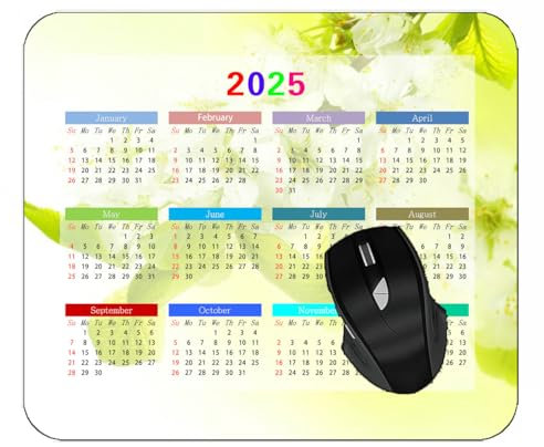 YENDOSTEEN 2025 Kalender-Mauspad,rechteckig,Gaming-Mauspads,Zweig Blumen Frühling Mauspad für Laptop,Computer,Büro,Schreibtischzubehör