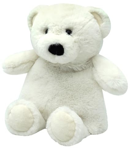 Daniel James Warm Hugs Microwaveable Plush Polar Bear - Heatable Wheat Bag with Lavender Scent - Cute Cuddly Animal Heat Pad for Adults & Children - Polar Bear