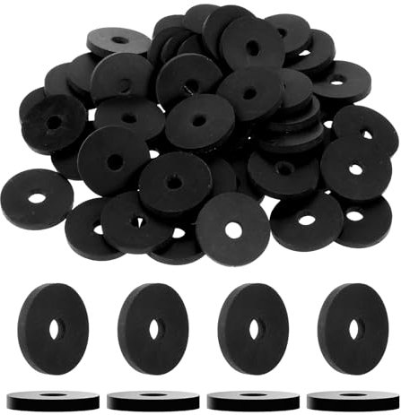 50 Pcs Rubber Washer Rubber Flat Washers 1 OD x 1/4 ID x 1/8 Thickness Heavy Duty Abrasion Resistant Rubber Flat Rubber Grommets Black Rubber Flat Washer for Bolts Screws Spacers Vibration Suppression