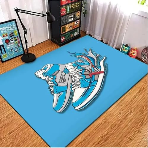 YANGECHEN Basketball Shoes Sneakers Print Carpet Rug for Living Room Corridor Bedroom Door Mat Room Play Floor Mat 60X90Cm