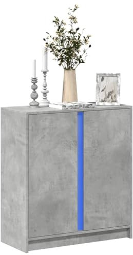 UJCHVHN Home Garden Sideboard mit LED Beton Grau 77x34x85cm Holzwerkstoff