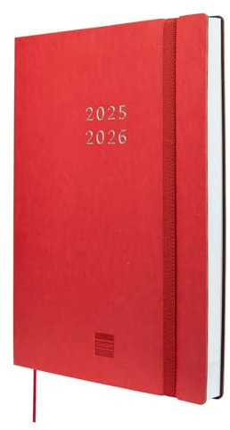 Finocam - Terminkalender Mara 18 Monate 2025 2026 Vertikale Wochenansicht Juli 2025 - Dezember 2026 (18 Monate) Rot International