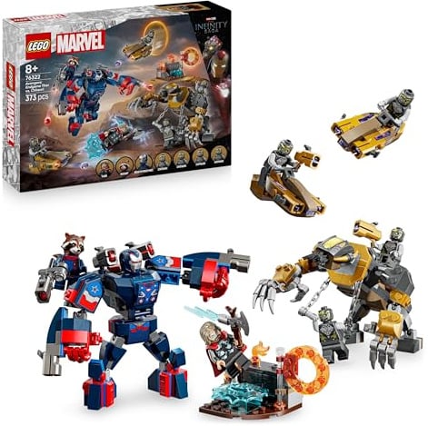 LEGO ǀ Marvel Avengers: Endgame Thor vs. Chitauri Bauset - Superhelden-Action mit dem Iron Patriot Mech und 7 Minifiguren - Geschenk für Jungen und Mädchen ab 8 Jahren - 76322