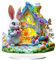 Osterdeko Aufsteller, 2D Ostern Deko Hase aus Acryl, Tischdeko Ostern zum Hinstellen, 2025 Neu Osterdekoration, Osterhasen Figuren, Osterdeko Modern, ideal für Ostern Partydeko (B)