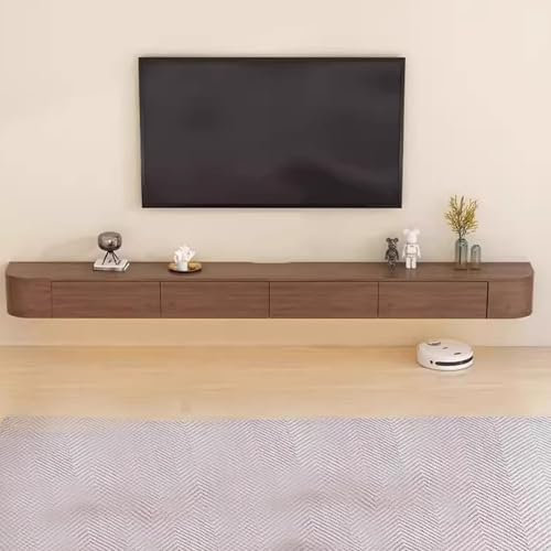 GAONUDAN An der Wand montierter TV-Schrank, schwebende TV-Einheit, platzsparendes schwebendes Entertainment-Center, Medienwand, TV-Bank aus Gummiholzmaterial (120 cm)