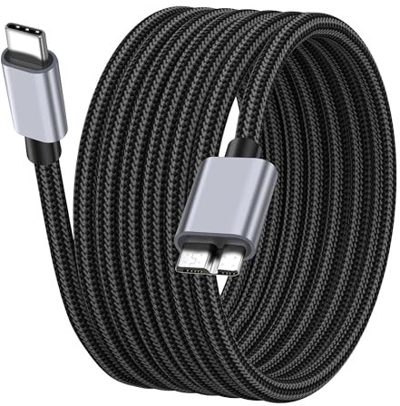 MEIRIYFA USB C auf Micro B Kabel, Micro B auf USB3.0 Typ C Festplattenkabel 5Gbps Typ C 3.0 zu Micro USB Festplattenkabel für Kamera, Telefone, Tablet (1.8M)
