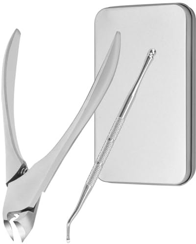 WEFHEF 2 Stück Edelstahl Zehennagelknipser Nagelknipser Zehennägel Eckenzange Zehennagelclipper Nagelzange dicke Nägel Nagelschere Eingewachsene Fußnägel Senioren Eingewachsene Fußnägel Fingernäge