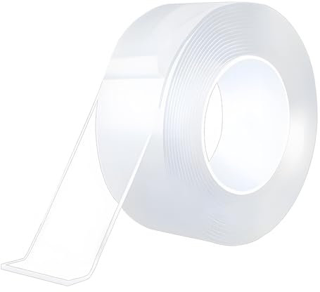Double Sided Tape Heavy Duty – 1 Rolls Nano Magic Gel Tape, 3m x 3cm x 2mm, Waterproof & Washable Adhesive for Carpets, Wall Hooks, Frames, Reusable, No Residue
