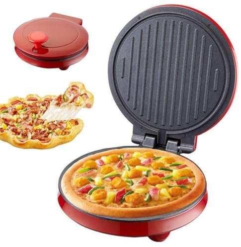 Electric pizza oven, 1000W non-stick surface electric pancake machine, dual heating elements, can be opened at 180 degrees, electric frying pan for pizza, Arabian bread, quesadillas