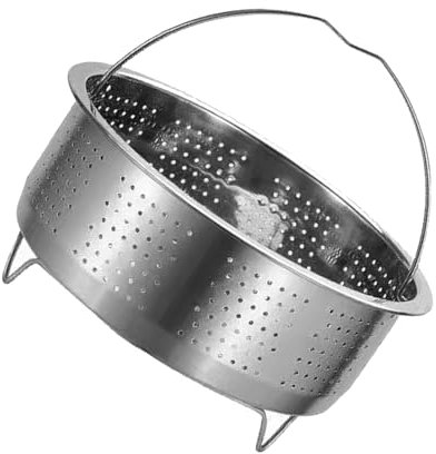 Stainless Steel Steamers Drain Basket Steaming Rack Stand with Handle Steaming Tray for Rice Eggs Vegatable and Meat