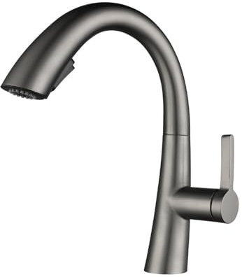 Mitigeur Salle de Bain avec Douchette Col de Cygne Rotatif à 360° Robinet Lave Main G1/2,gris