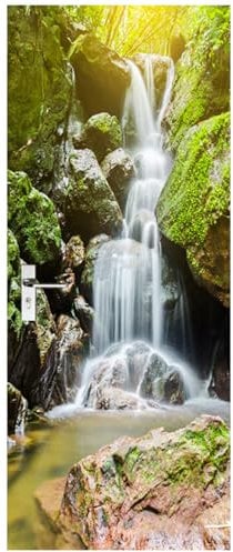 Door Wallpaper 79x30in Waterproof PVC 3D Self-Adhesive Door Sticker Removable Photo Wallpaper for Living Room, Bedroom, Bathroom Decoration, Style1, Decor, Sticker