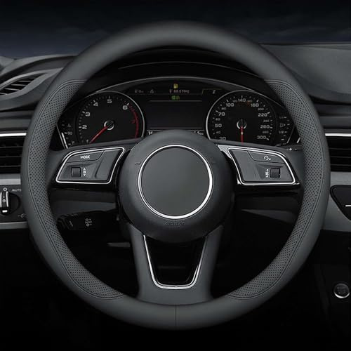 SEGSFGHD Auto Lenkradbezug, für Renault Clio 3 2005-2012 Leder Auto Lenkradabdeckung Lenkradschoner,Anti Rutsch Atmungsaktiv Auto Lenkrad Abdeckung,O-C