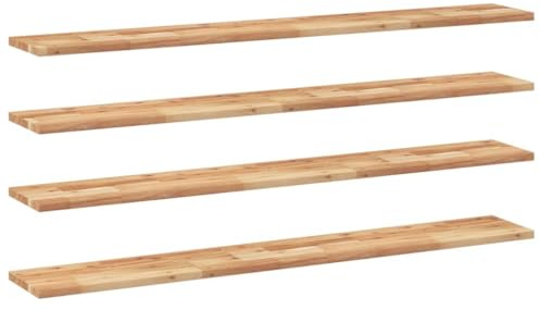 vidaXL Floating Shelves 4pcs - 160x20x2 cm Oil Finished Acacia Solid Wood for Living Room/Kitchen/Bathroom