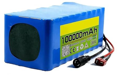 36V 100AH Batterie Lithium-ION Étanche pour Vélo Électrique avec 42V 2A Chargeur Batterie De Remplacement pour Trottinette 10S4P Batterie Rechargeable Carte De Protection Intégrée XT60+SM