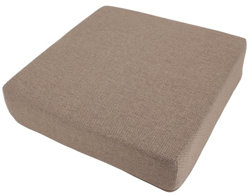 Alphadeco Premium Line Sentoa - Sitzkissen - Hochwertiger Möbelstoff - Kaltschaum - Waschbar - Aufstehhilfe - Bodenkissen - 45x45x10 - Hellbraun