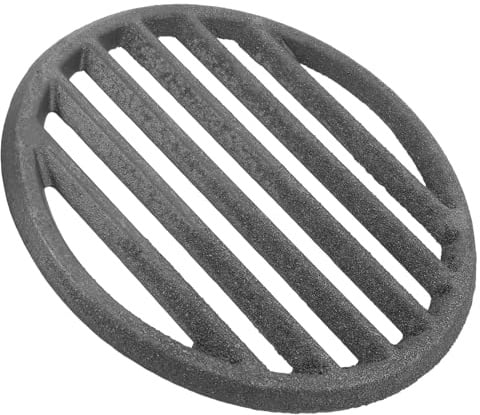 Runder Grillrost aus Gusseisen 16x16x0,7cm für Kesselgrills | Schwarz, 1 Stück Rost, Einfache Reinigung, Gleichmäßiges Anbraten, für Kohle und Gartenbarbecue