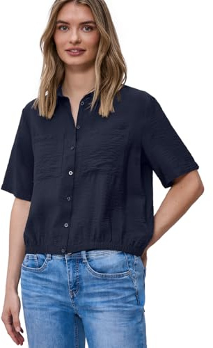 Street One Damen Kurzarm Bluse mit Elastiksaum